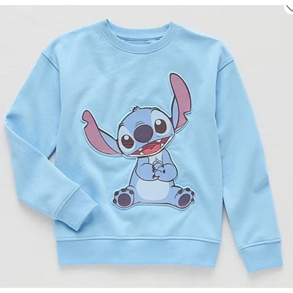 Disney Little Kids Crew Neck Long Sleeve Lilo & Stitch Sweatshirt Size 5/6